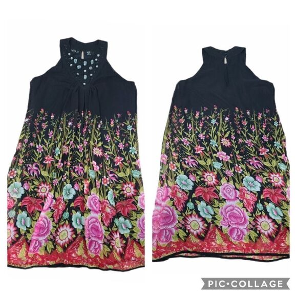 Lola P. Chiffon Shift Colorful Floral C
Black Dress Embellished Neck Pullover XL - Picture 2 of 16